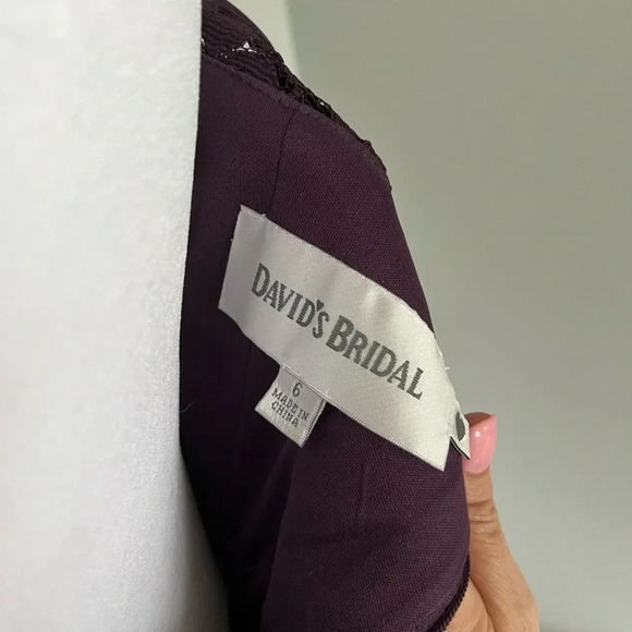 David’s Bridal Plum Lace Dress - Picture 2 of 4